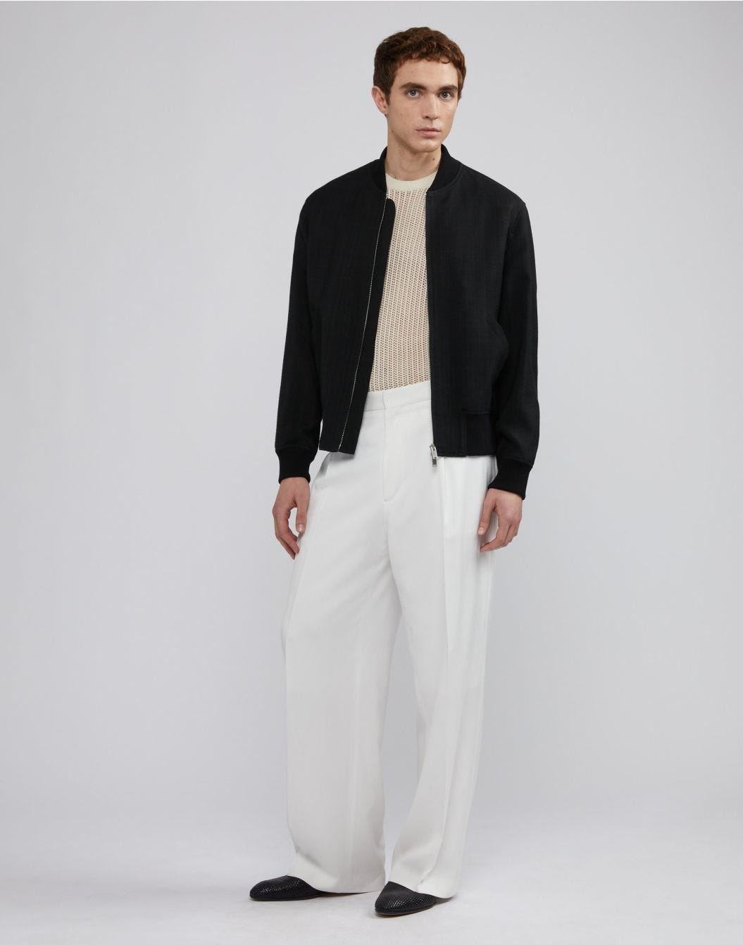 Lardini Canotta In Maglia Panna A Coste Traforata