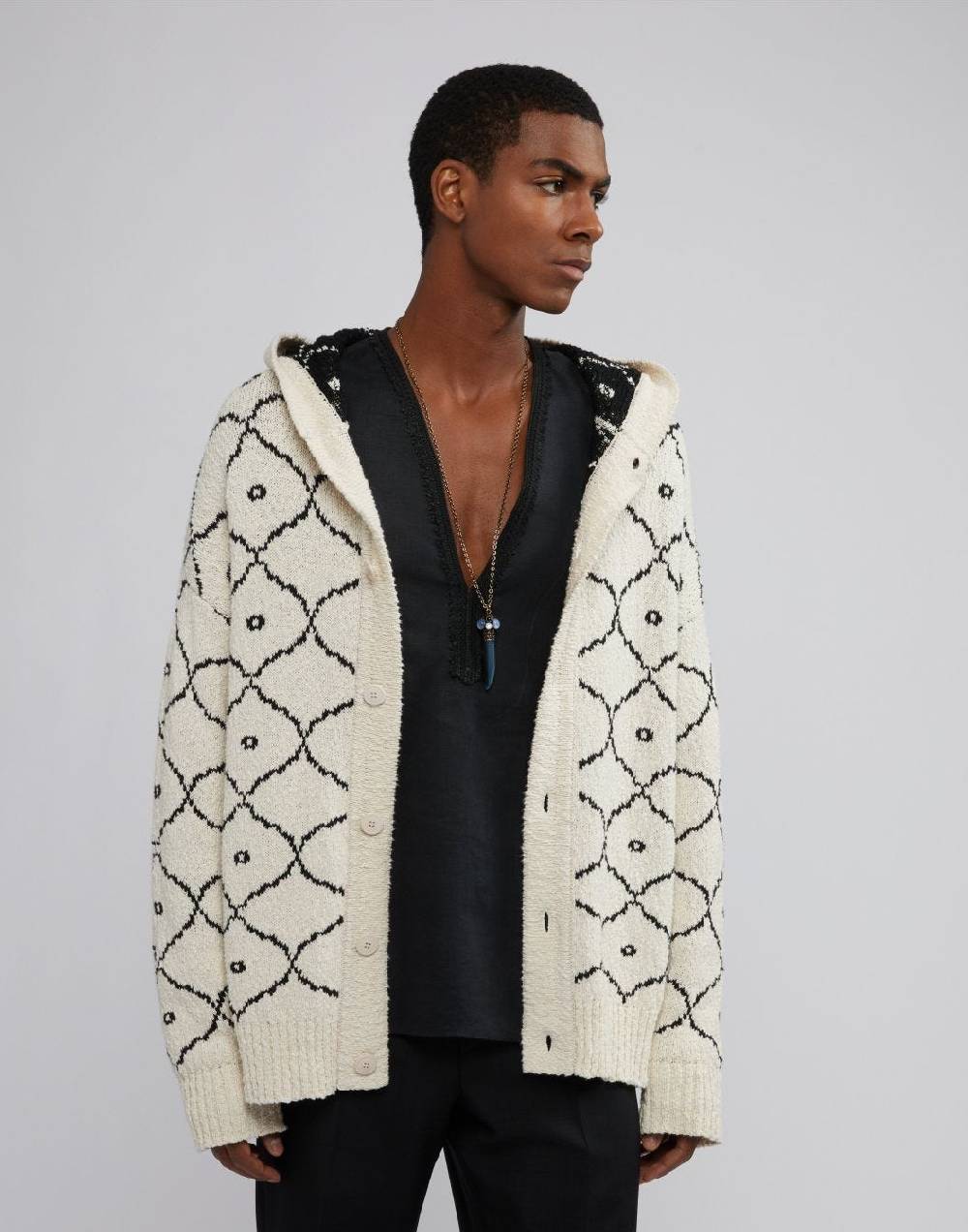 Lardini Cardigan In Maglia Con Bottoni E Cappuccio