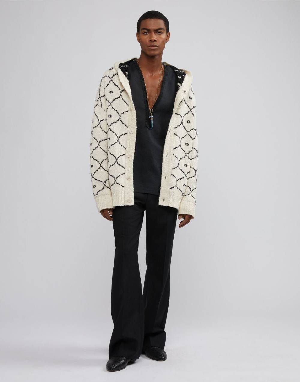 Lardini Cardigan In Maglia Con Bottoni E Cappuccio