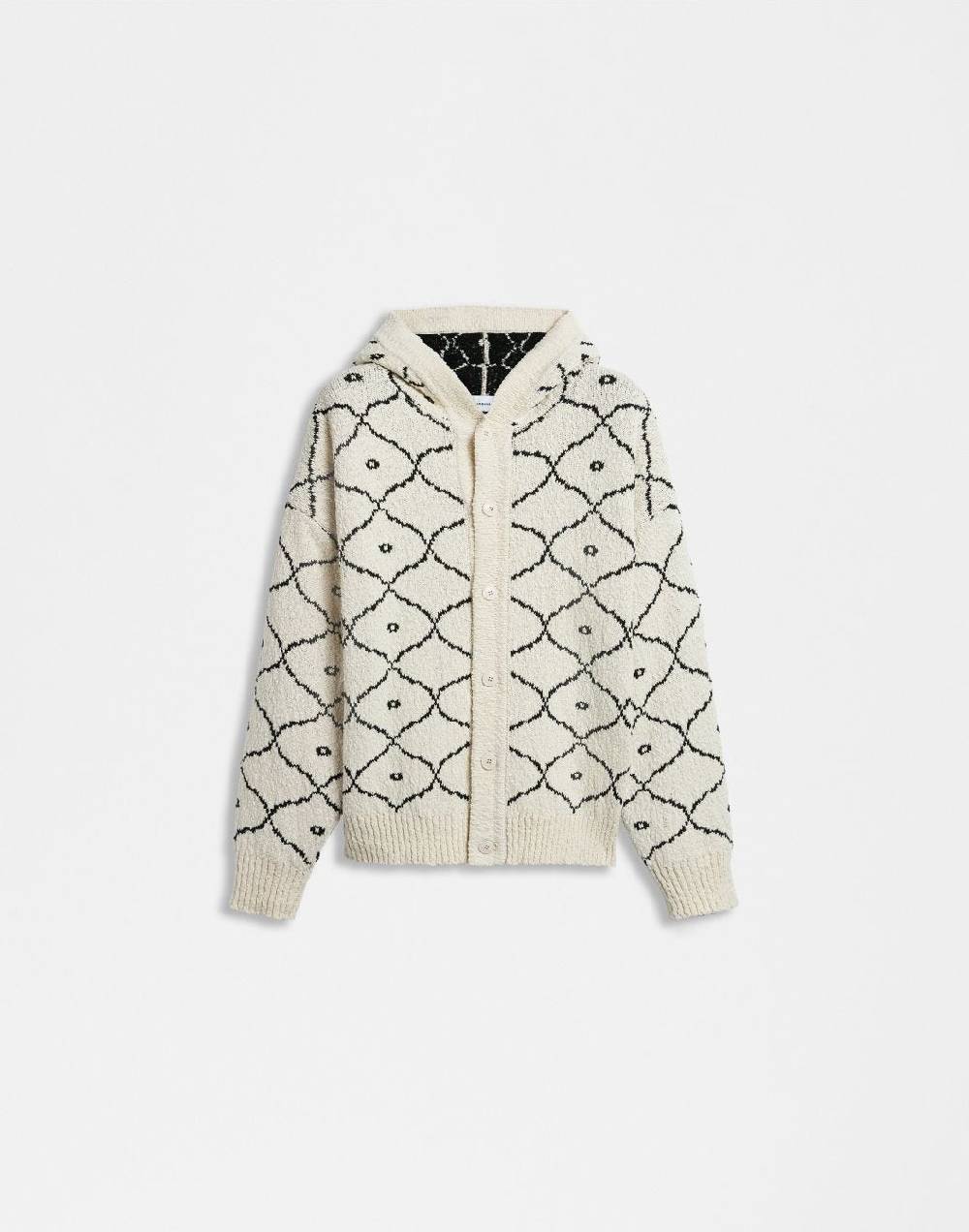 Lardini Cardigan in maglia con bottoni e cappuccio