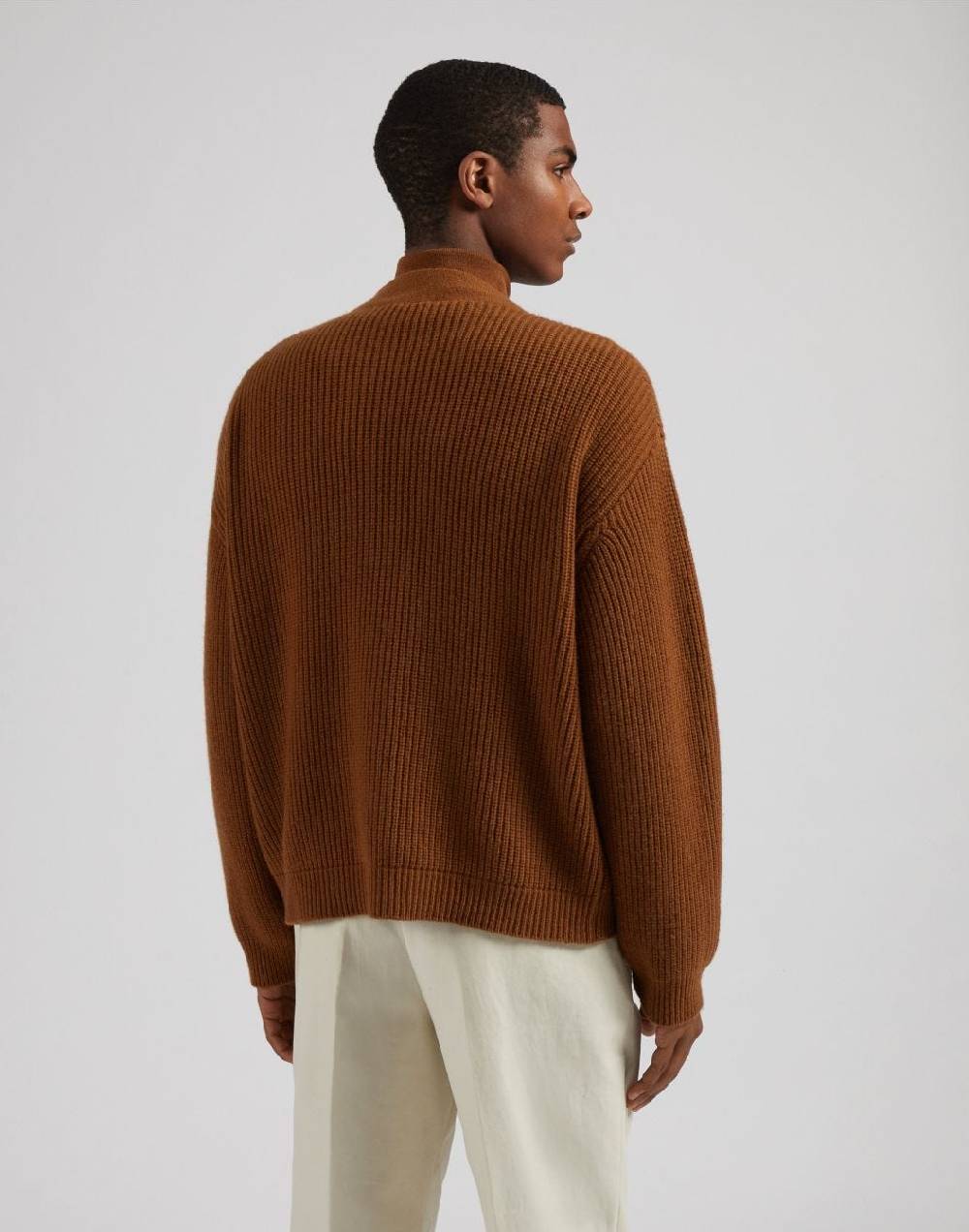 Lardini Cardigan Nocciola In Lana E Cashmere