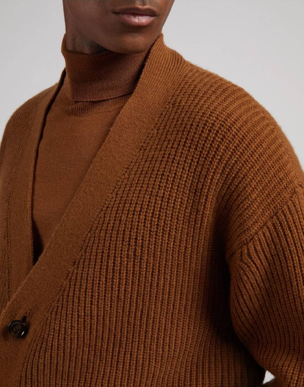 Lardini Cardigan Nocciola In Lana E Cashmere
