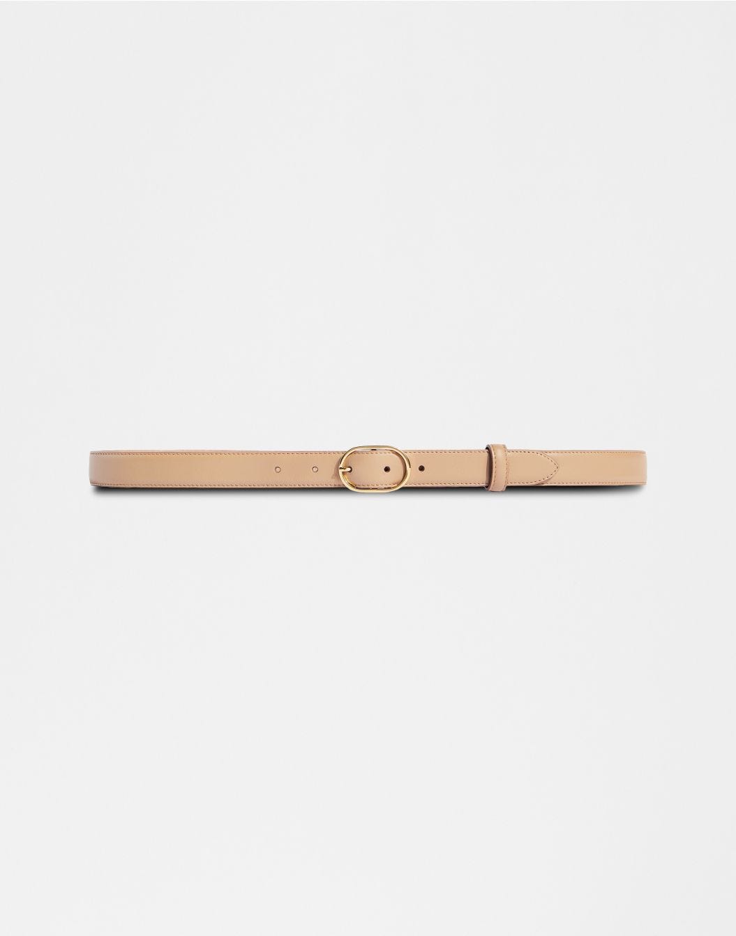 Lardini Cintura in pelle beige con fibbia ovale