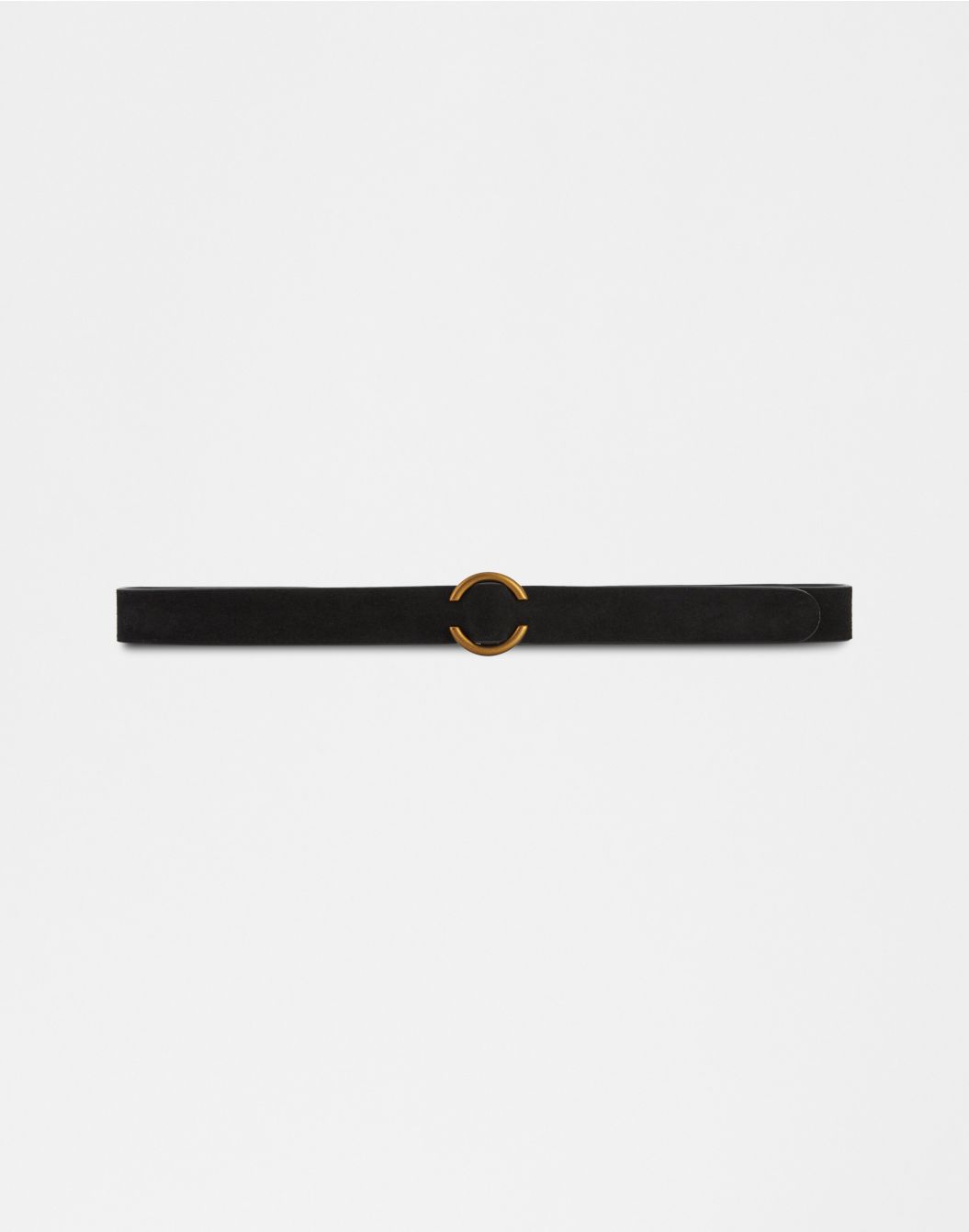 Lardini Cintura in pelle crosta di vitello nera