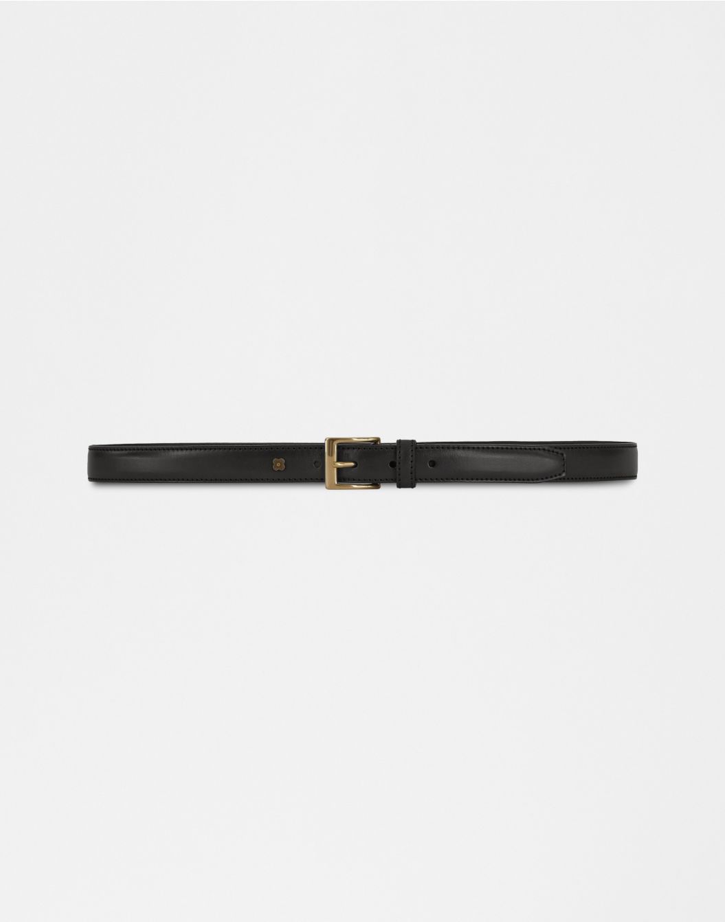 Lardini Cintura in pelle nera con fibbia in ottone