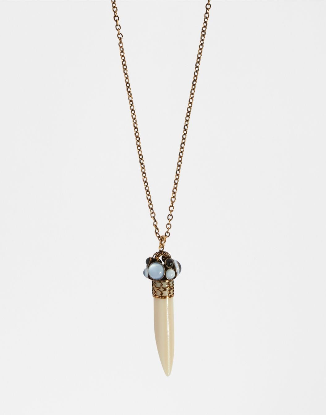 Lardini Collana Vintage Con Corno Beige