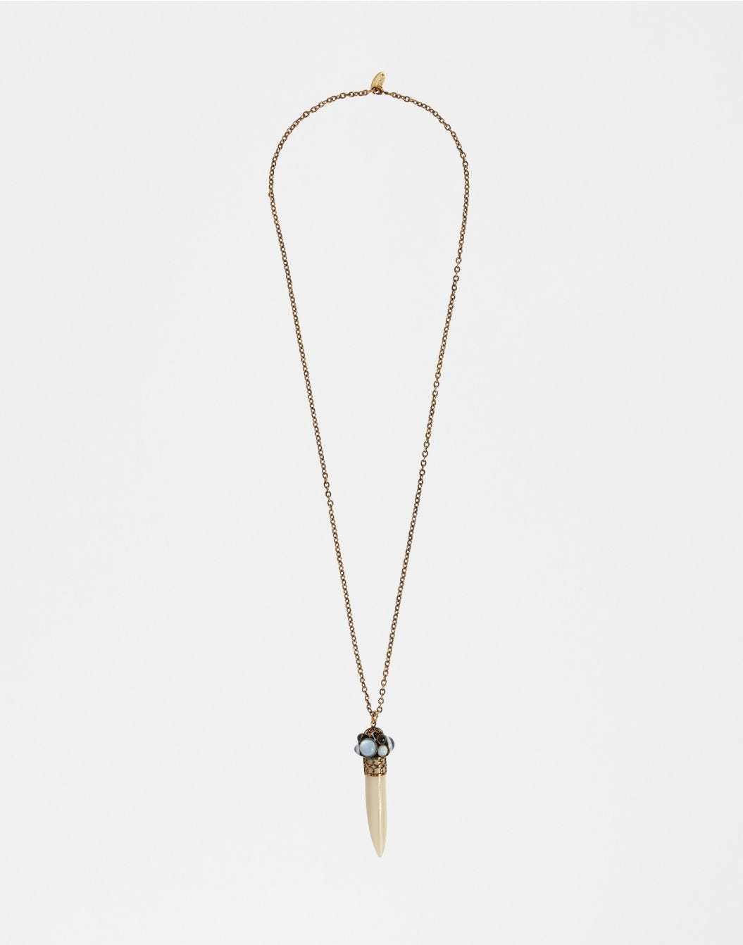 Lardini Collana vintage con corno beige