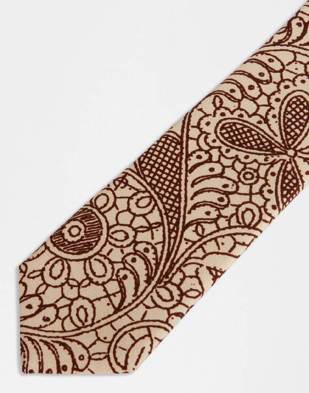 Lardini Cravatta In Seta Con Disegno Cashmere