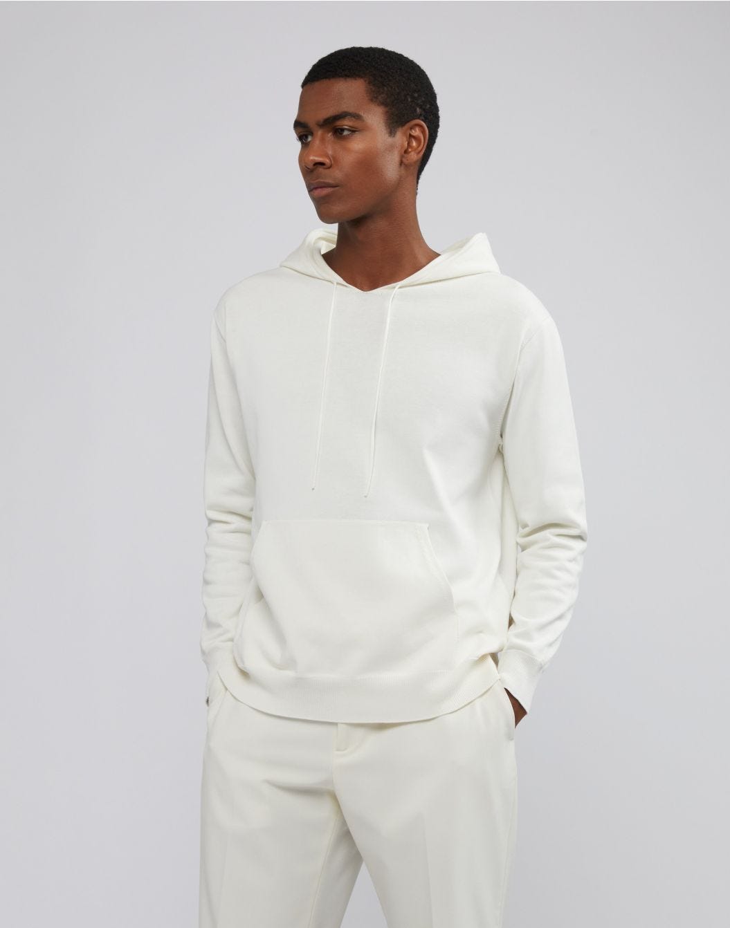 Lardini Felpa Con Cappuccio In Cotone Crêpe