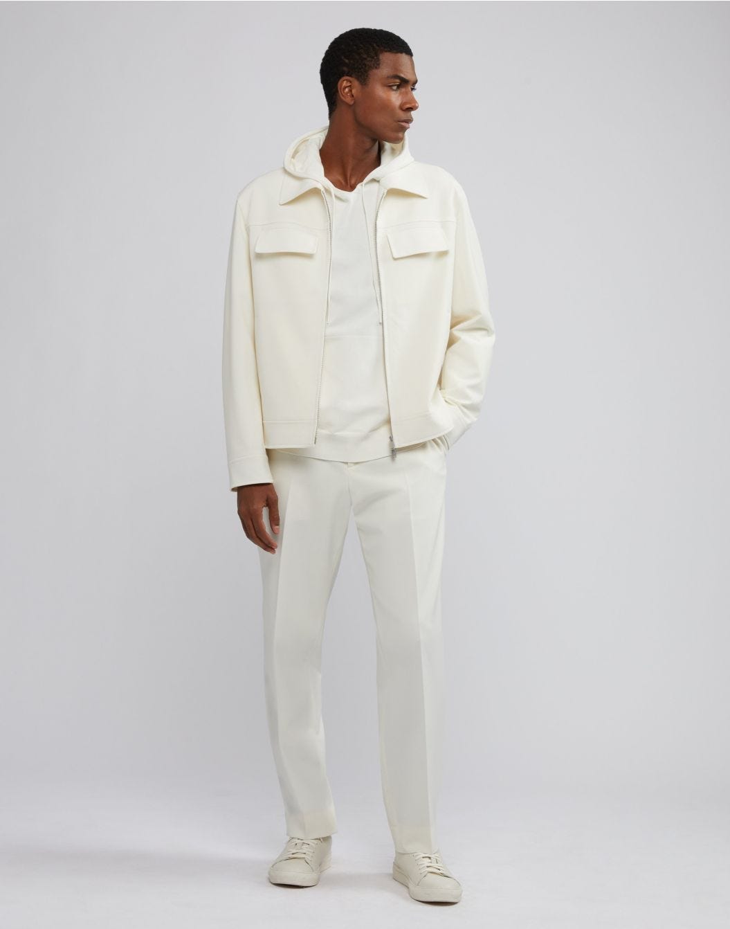 Lardini Felpa Con Cappuccio In Cotone Crêpe