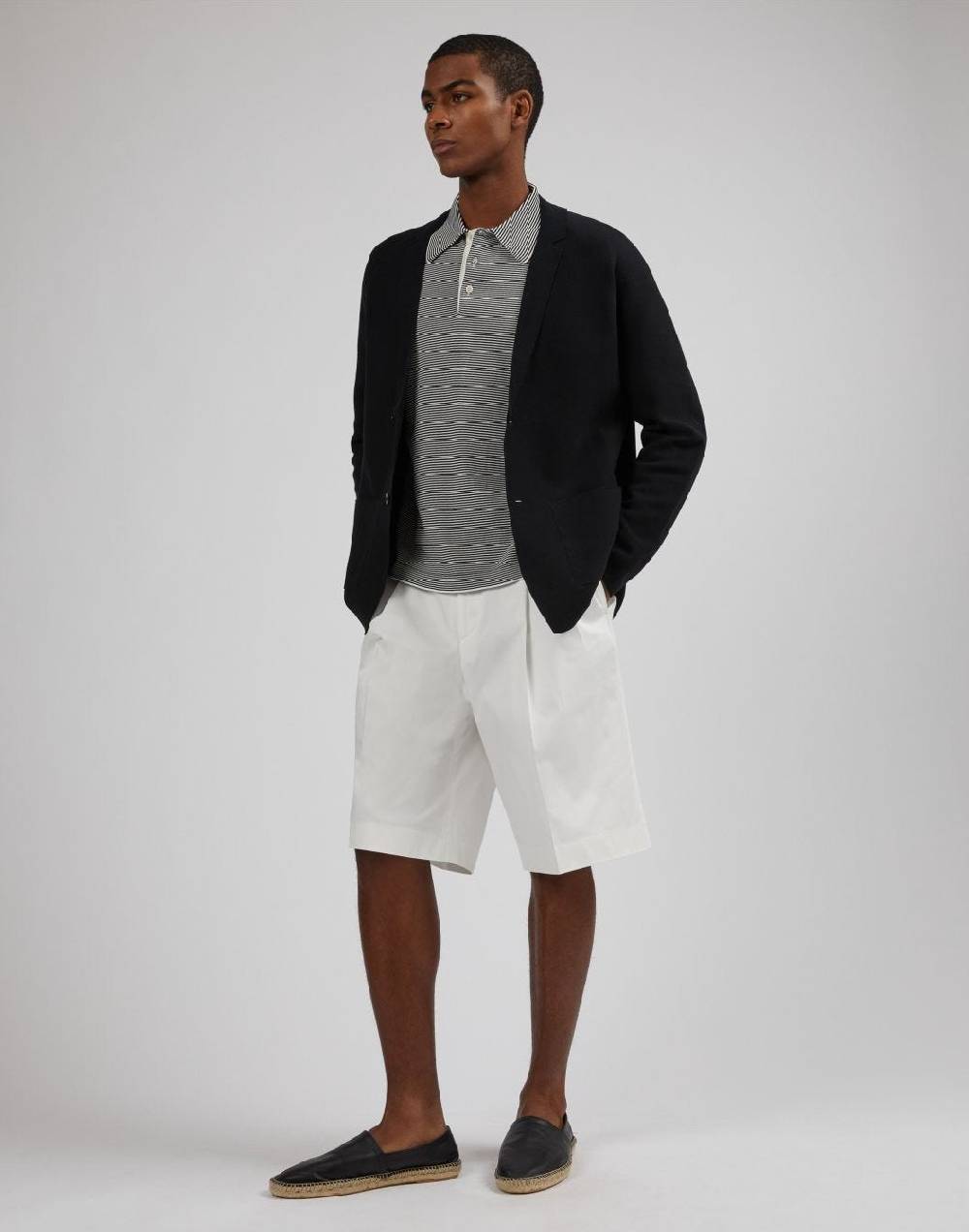 Lardini Giacca Maglia Nera Con Maglia Rasata