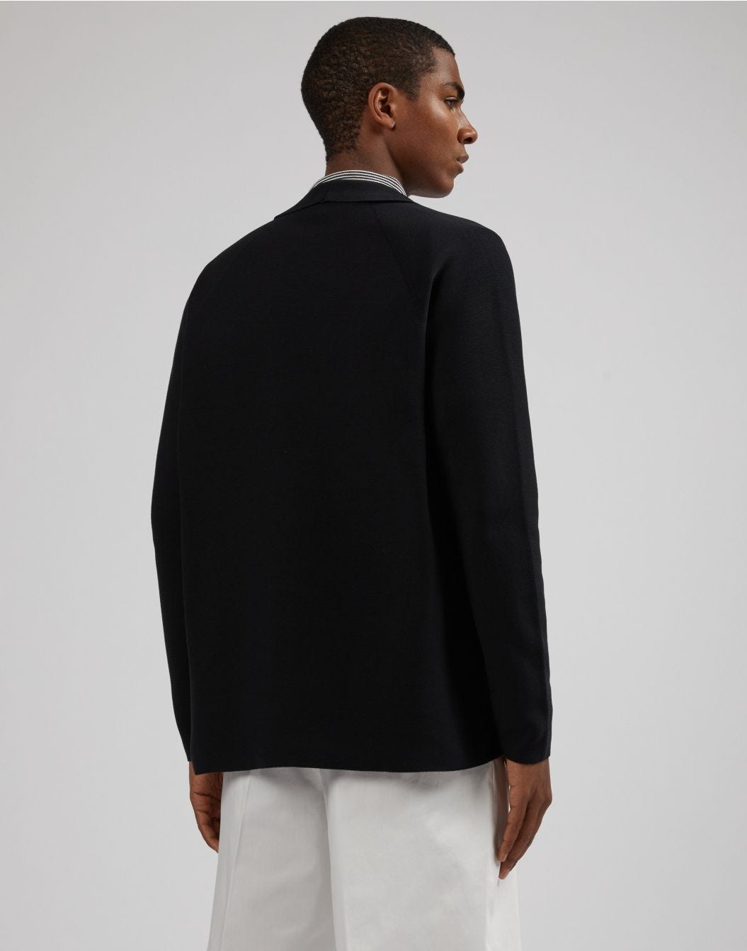 Lardini Giacca Maglia Nera Con Maglia Rasata