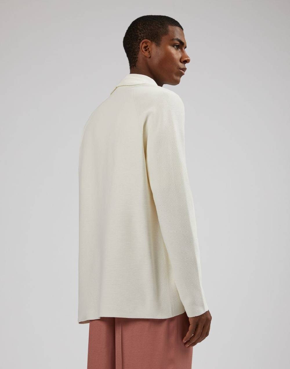 Lardini Giacca Maglia Stretch Panna