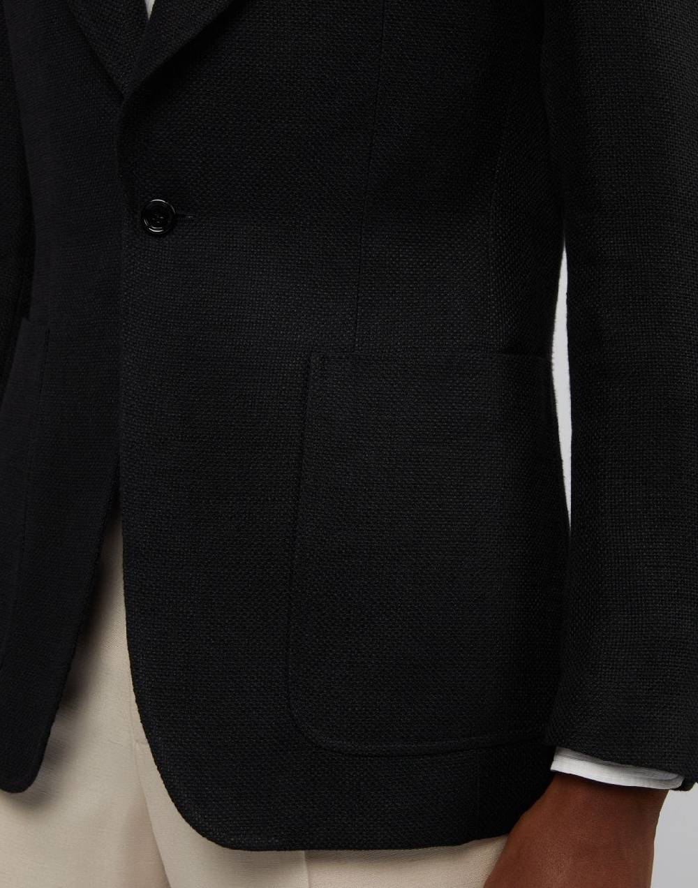 Lardini Giacca Monopetto Attitude Nera In Lino