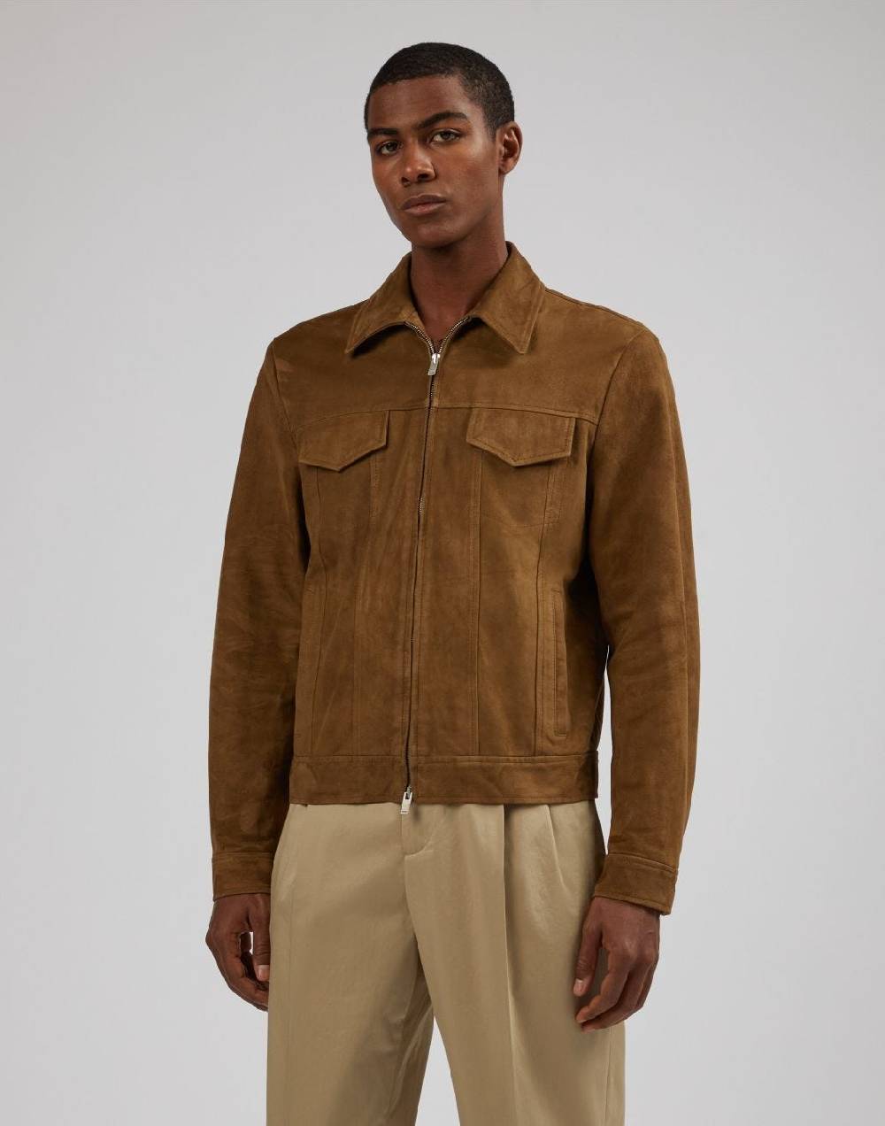 Lardini Giubbino Nocciola Scamosciato