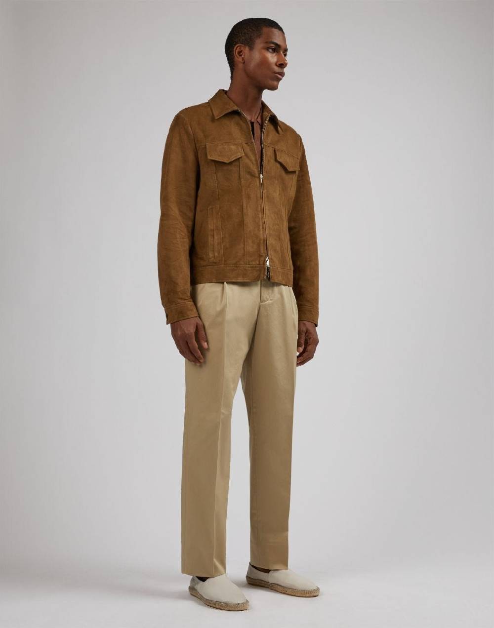 Lardini Giubbino Nocciola Scamosciato