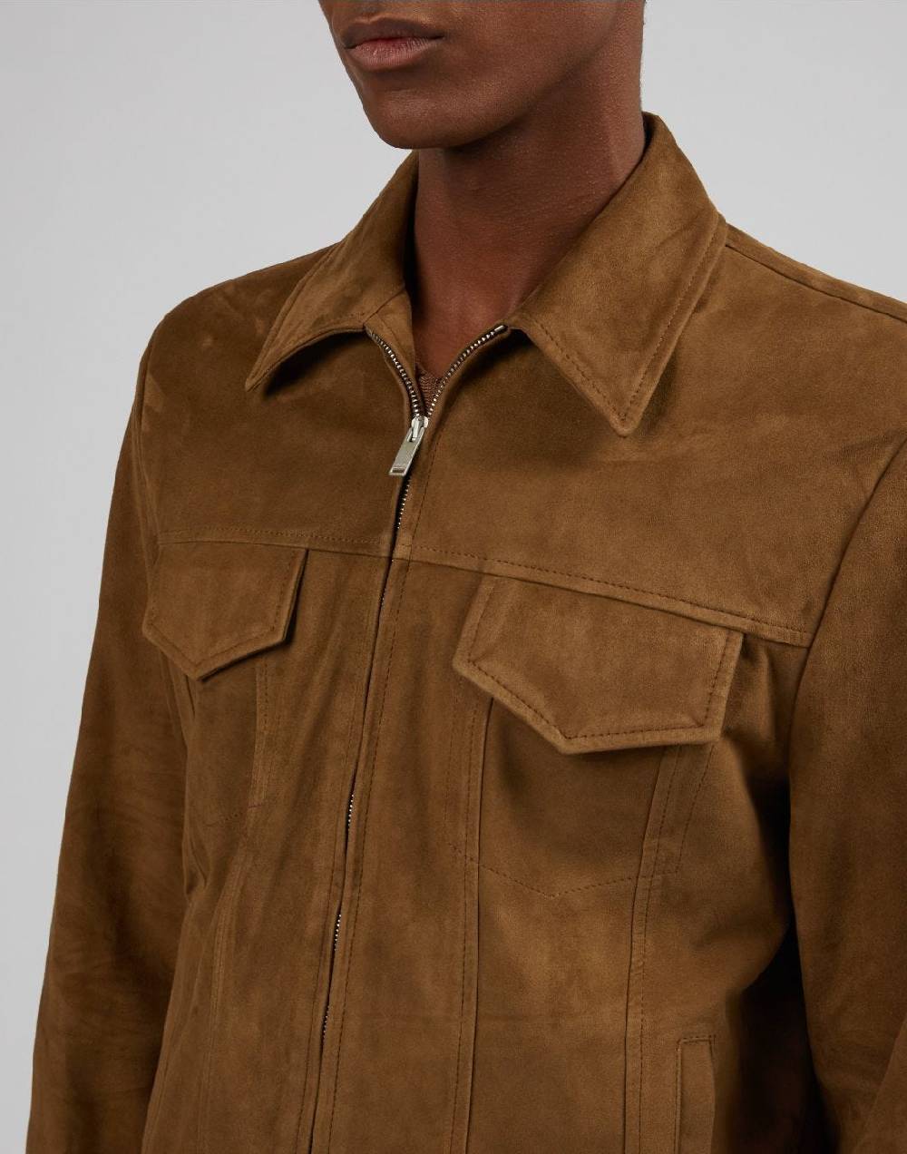 Lardini Giubbino Nocciola Scamosciato