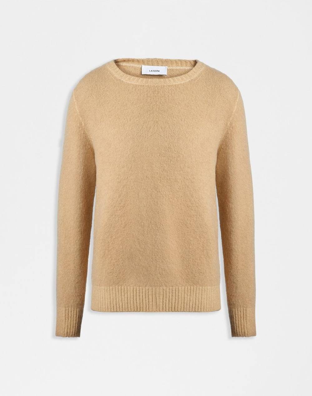 Lardini Maglia girocollo beige a maglia rasata