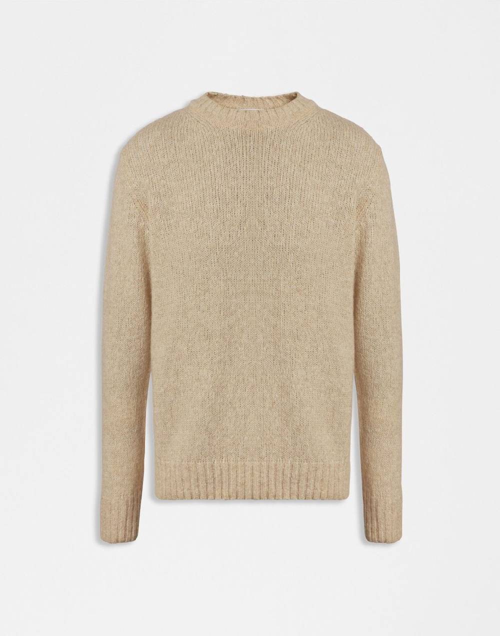 Lardini Maglia girocollo beige a manica lunga