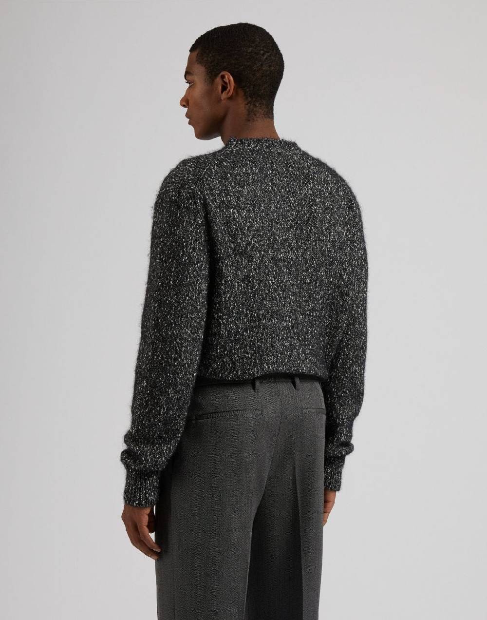 Lardini Maglia Girocollo Grigia A Manica Lunga