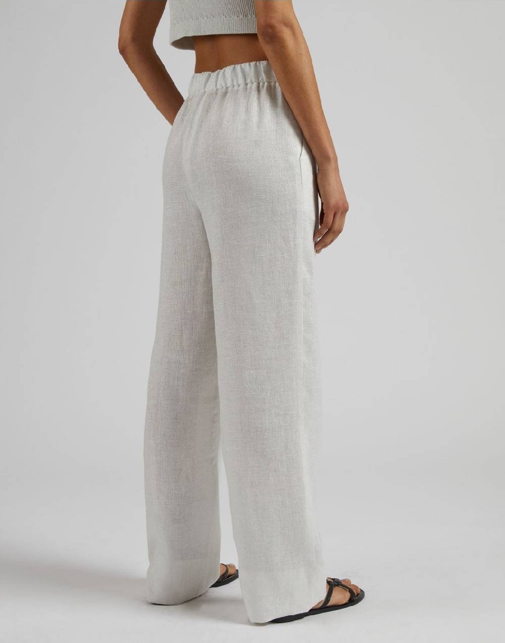 Lardini Pantalone Ampio In Tela Di Lino Lurex