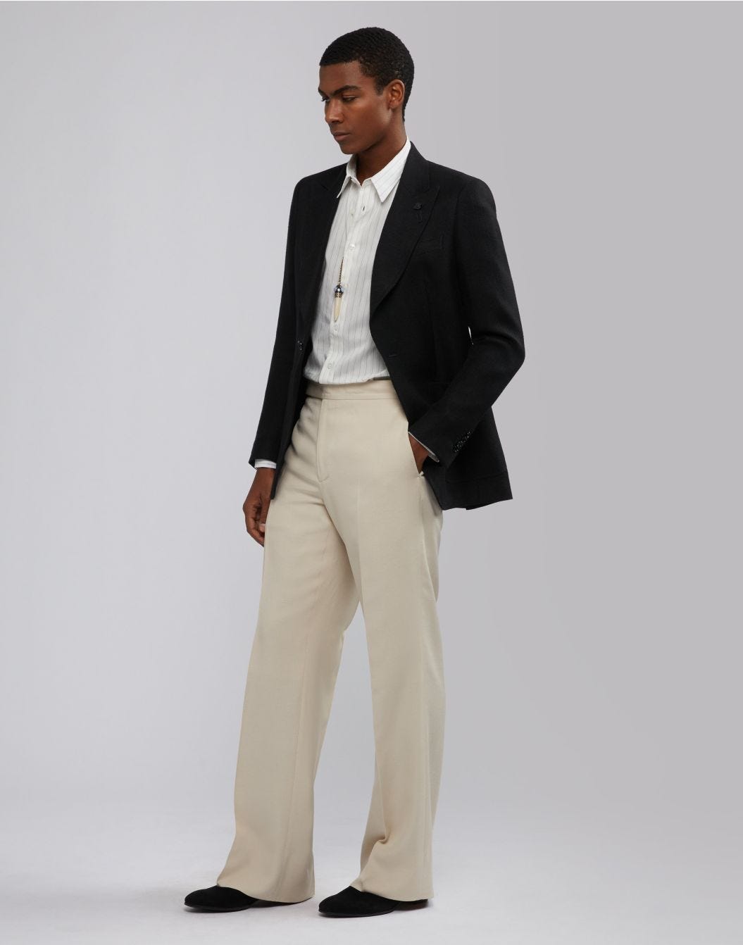 Lardini Pantalone Attitude Panna Con Fondo Ampio