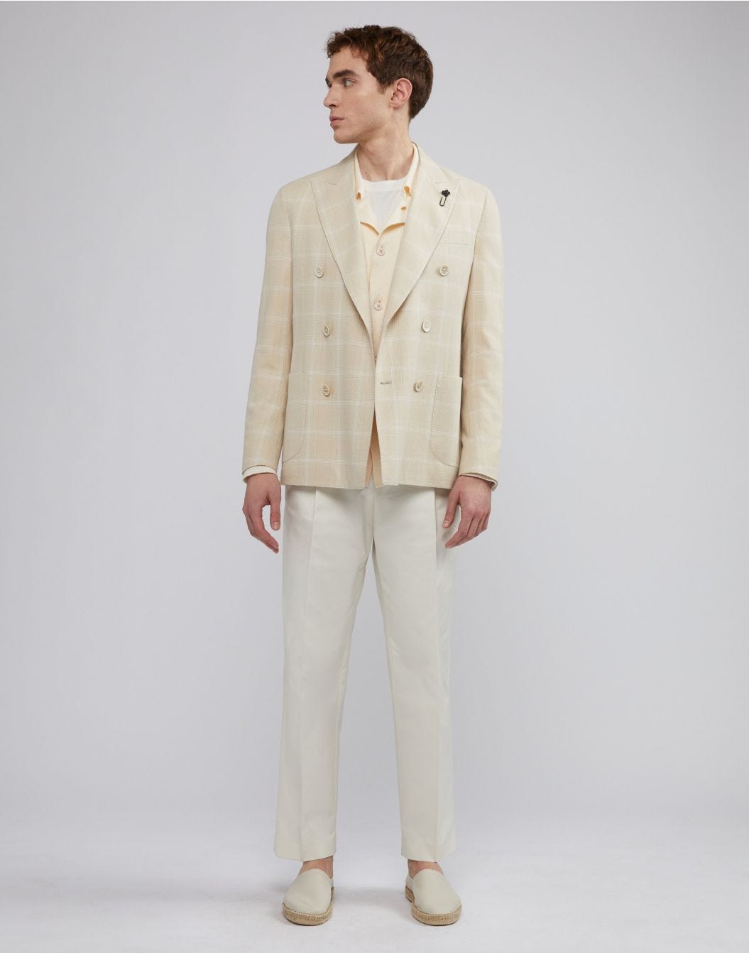 Lardini Pantalone Beige In Drill Di Cotone Stretch
