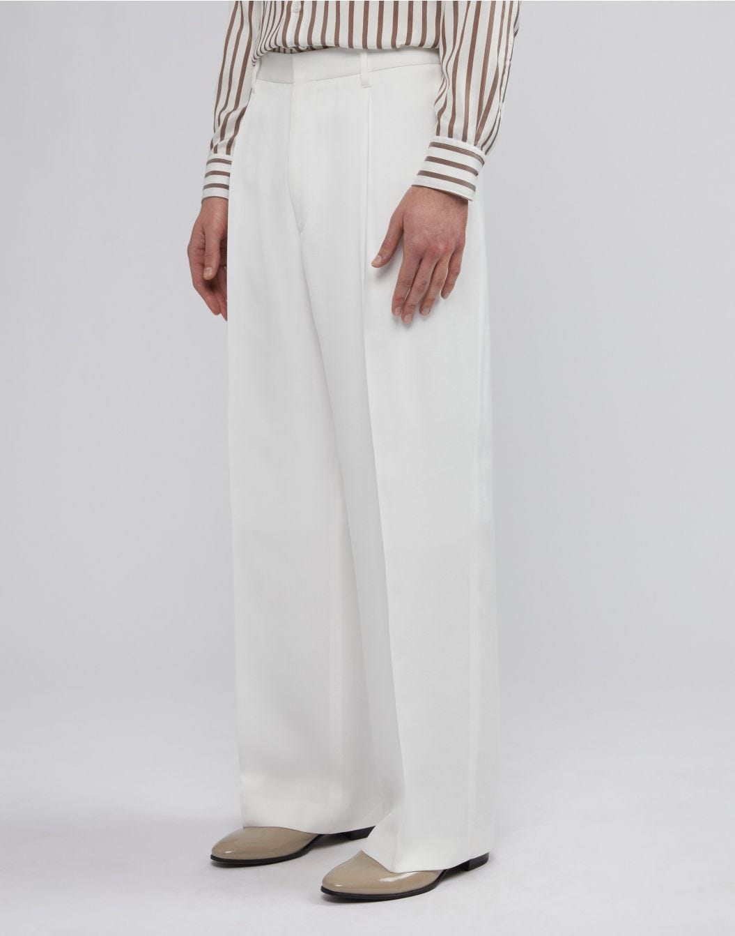Lardini Pantalone Comfort Bianco In Viscosa