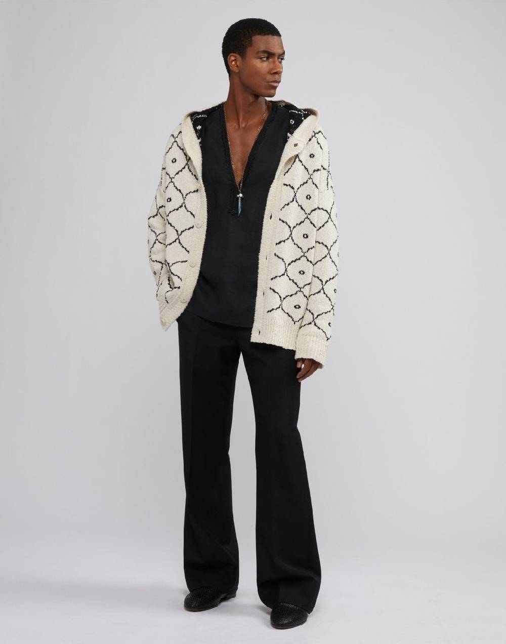 Lardini Pantalone Nero Attitude In Lana E Mohair