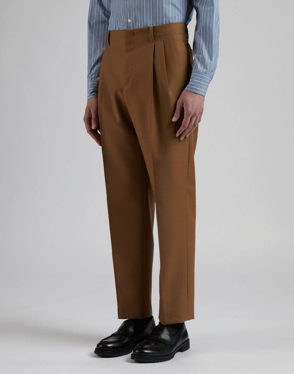 Lardini Pantalone Nocciola In Lana Mohair