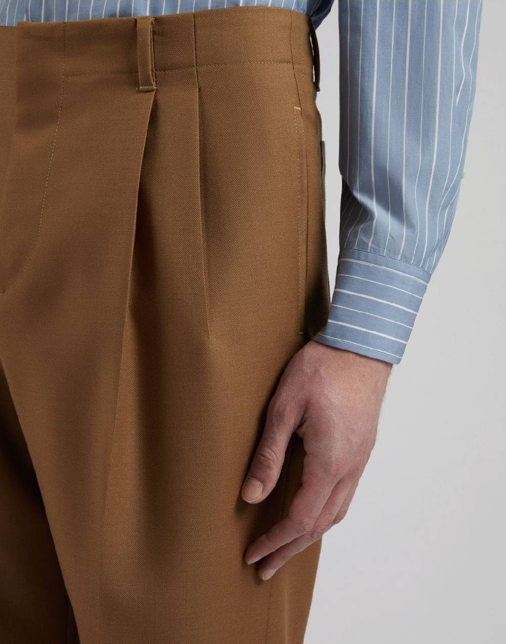 Lardini Pantalone Nocciola In Lana Mohair