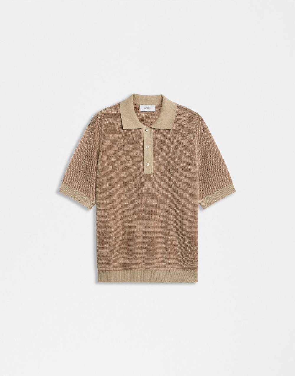 Lardini Polo bicolore con lavorazione jacquard