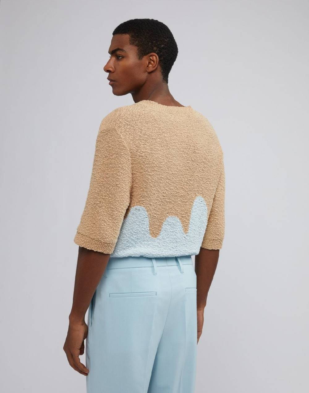 Lardini Maglia A Mezza Manica Con Intarsio Jacquard