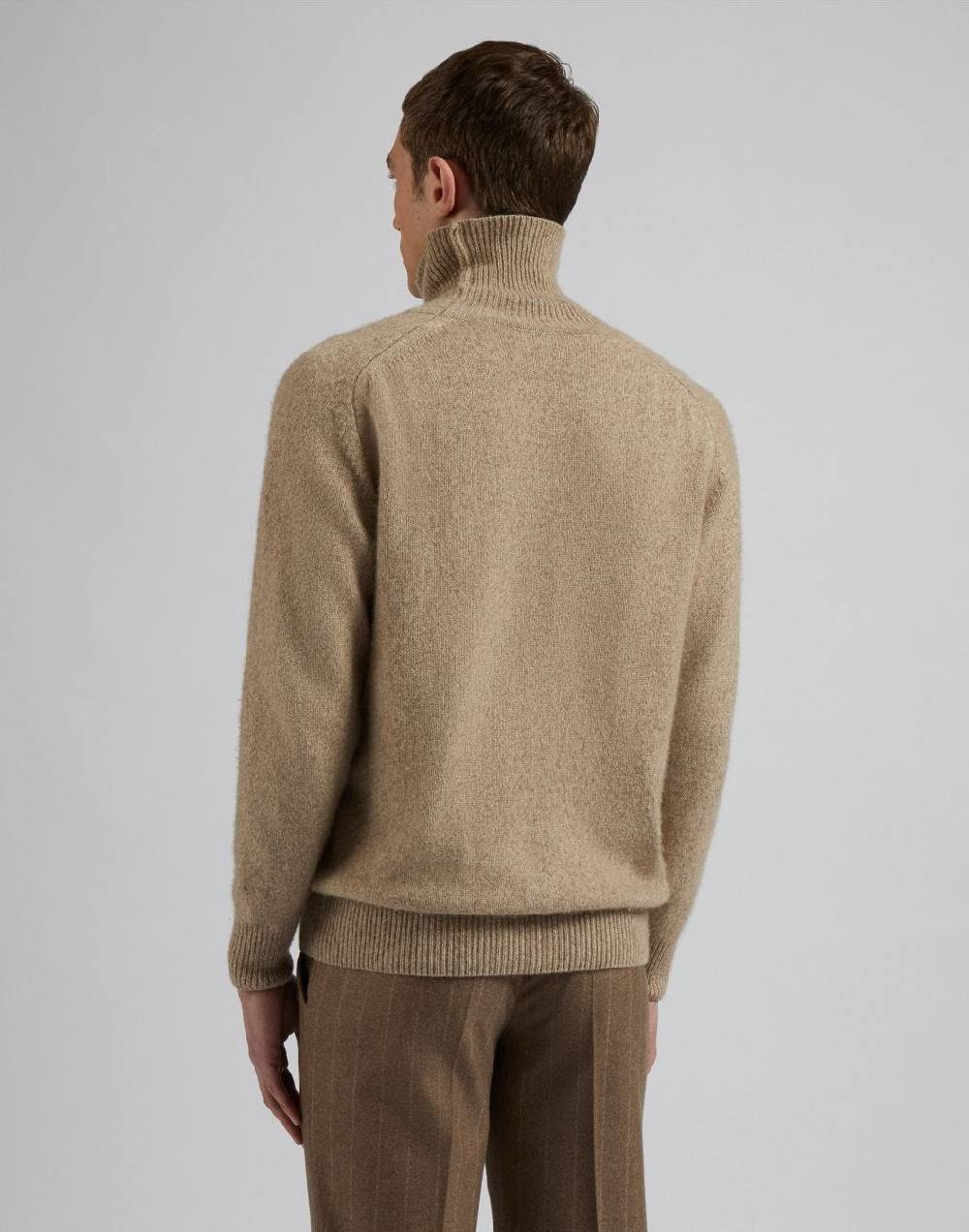 Lardini Maglia Dolcevita Beige In 100% Puro Cashmere Biagioli Titolo 2/11