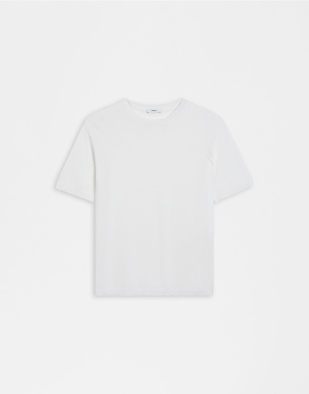 Lardini Maglia girocollo bianca in pregiato filato di viscosa