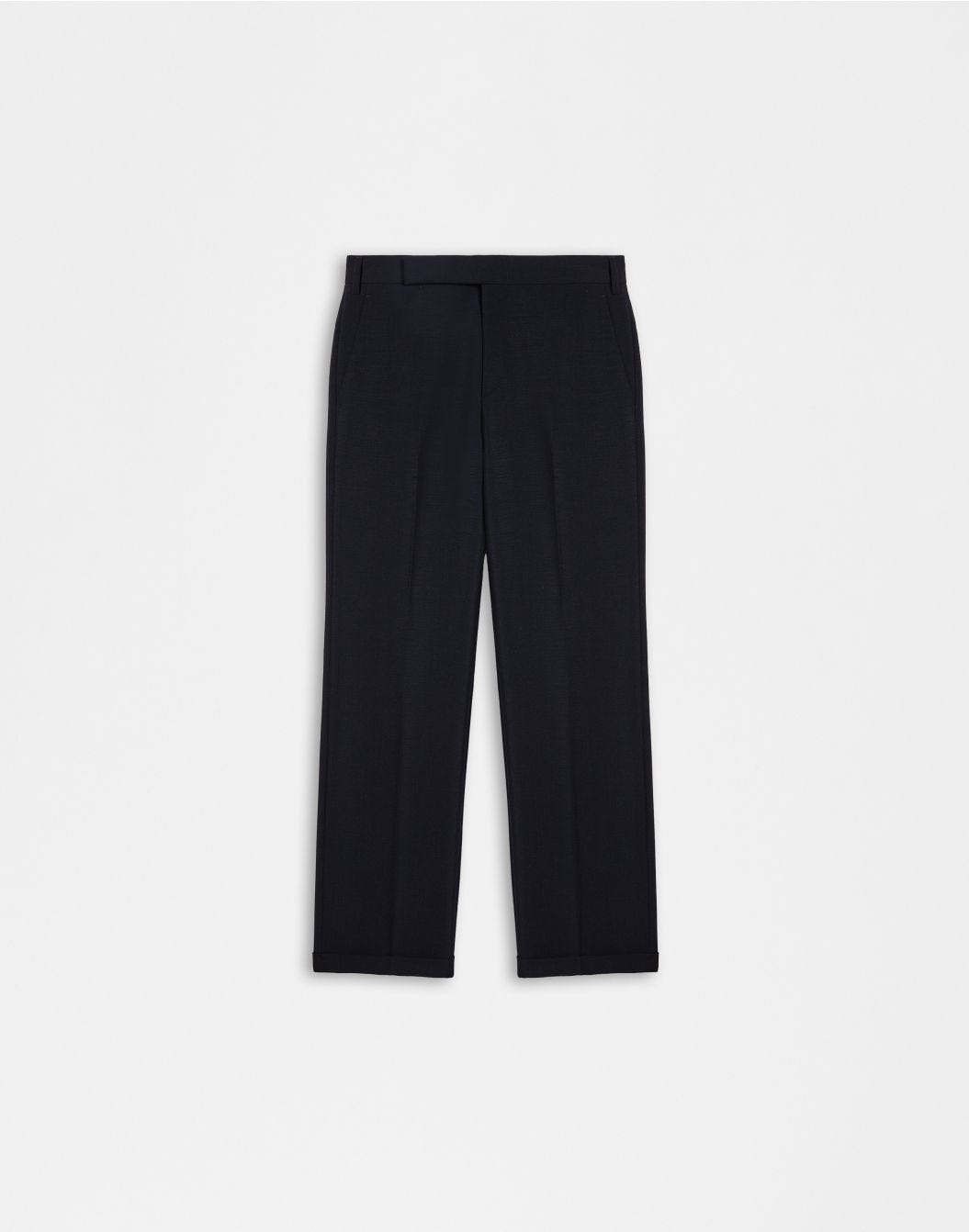 Lardini Pantalone blu gamba dritta regolare in tessuto di lana