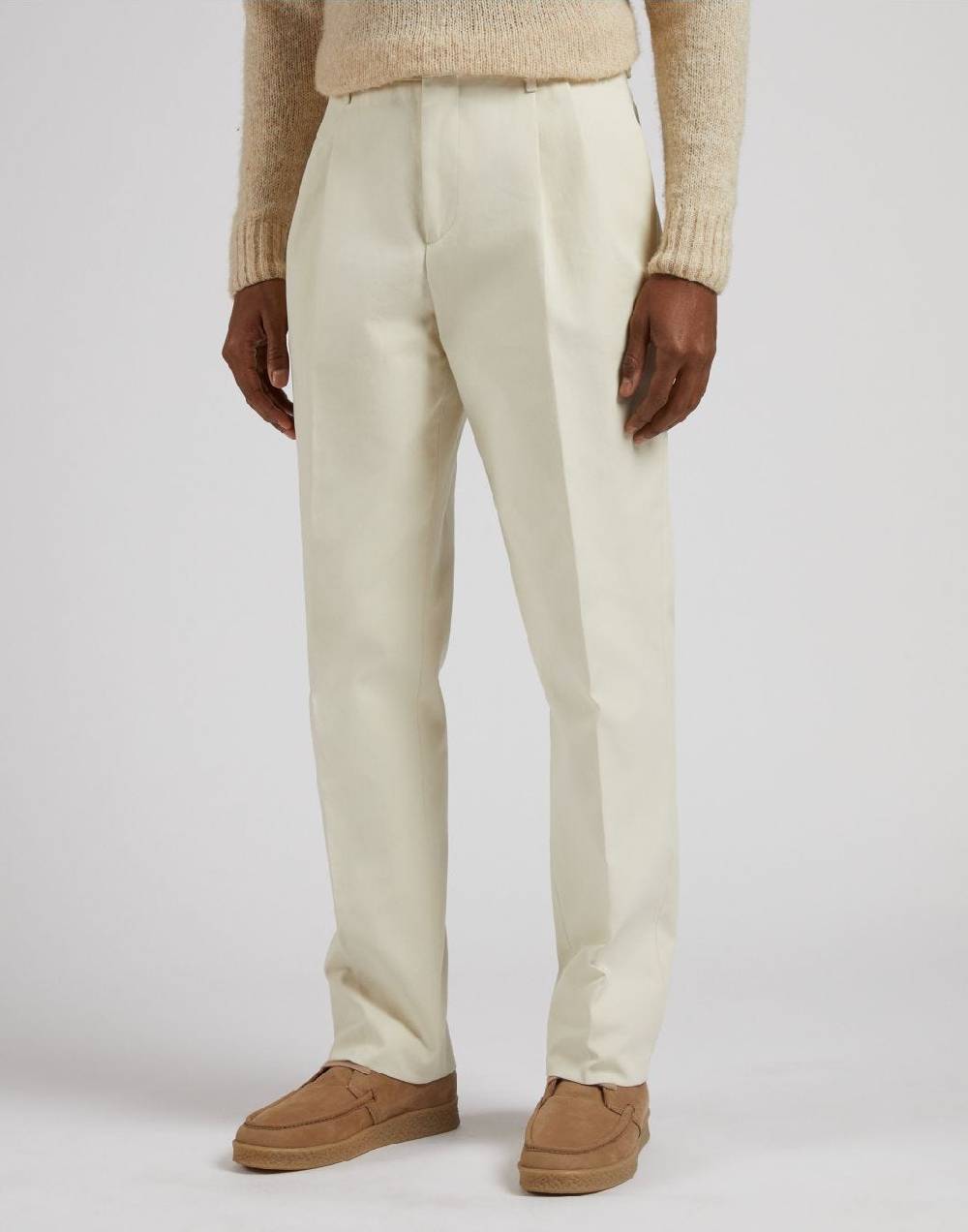 Lardini Pantalone Feeling In Twill Di Cotone Color Panna
