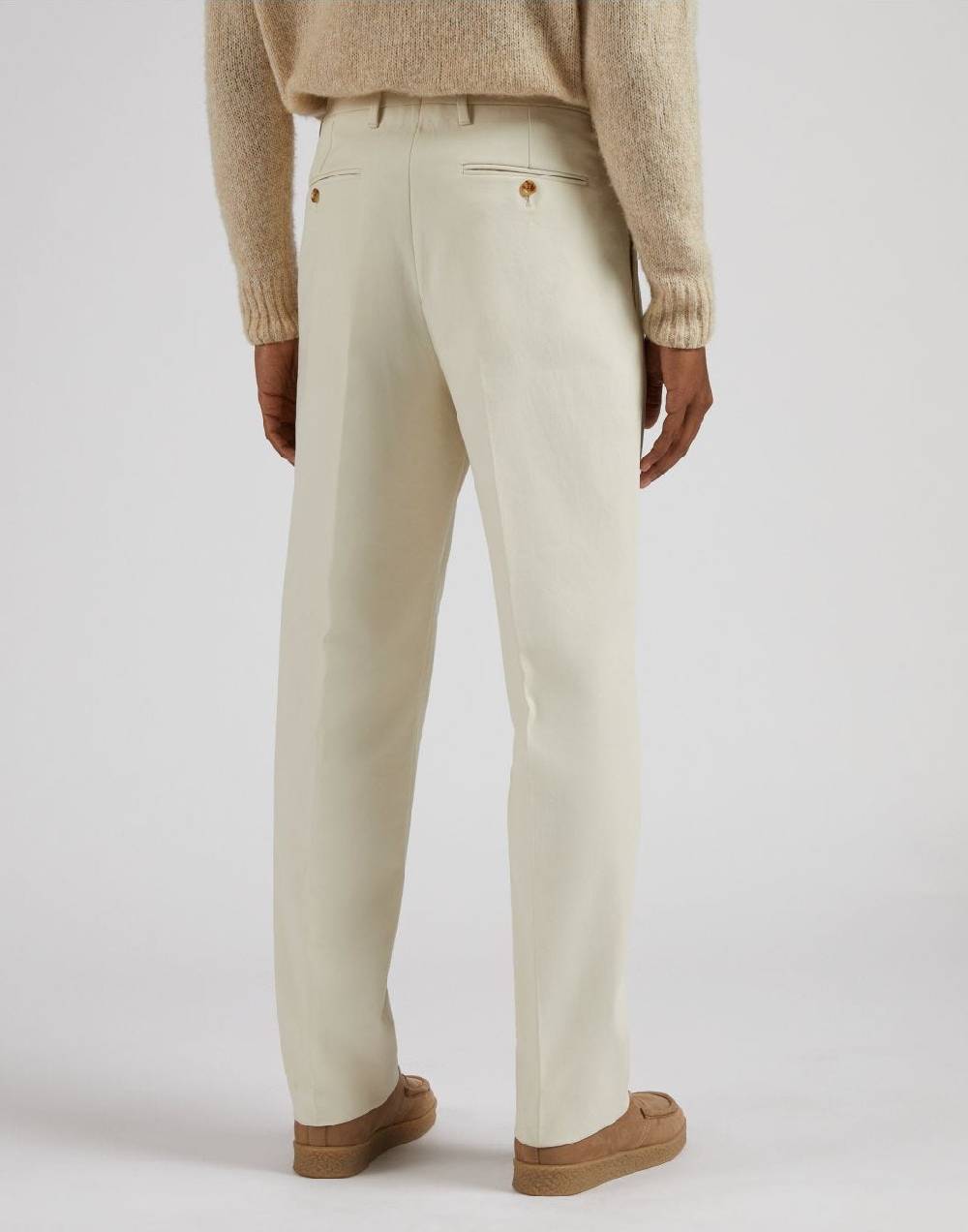 Lardini Pantalone Feeling In Twill Di Cotone Color Panna