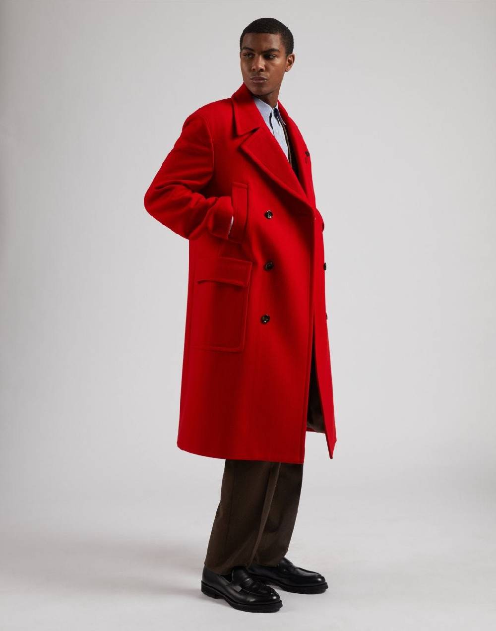 Lardini Pantalone Feeling Marrone In Flanella Pettinata