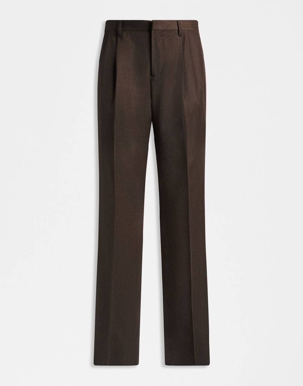 Lardini Pantalone feeling marrone in flanella pettinata