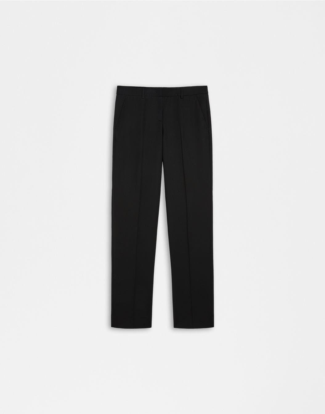 Lardini Pantalone nero gamba dritta regolare in tessuto di lana stretch