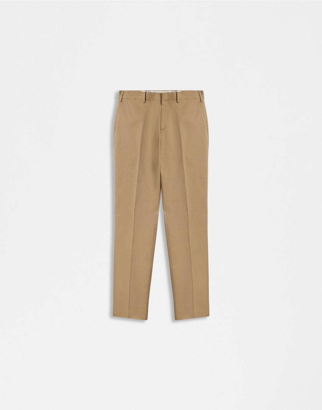 Lardini Pantalone nocciola senza pinces in drill di cotone stretch