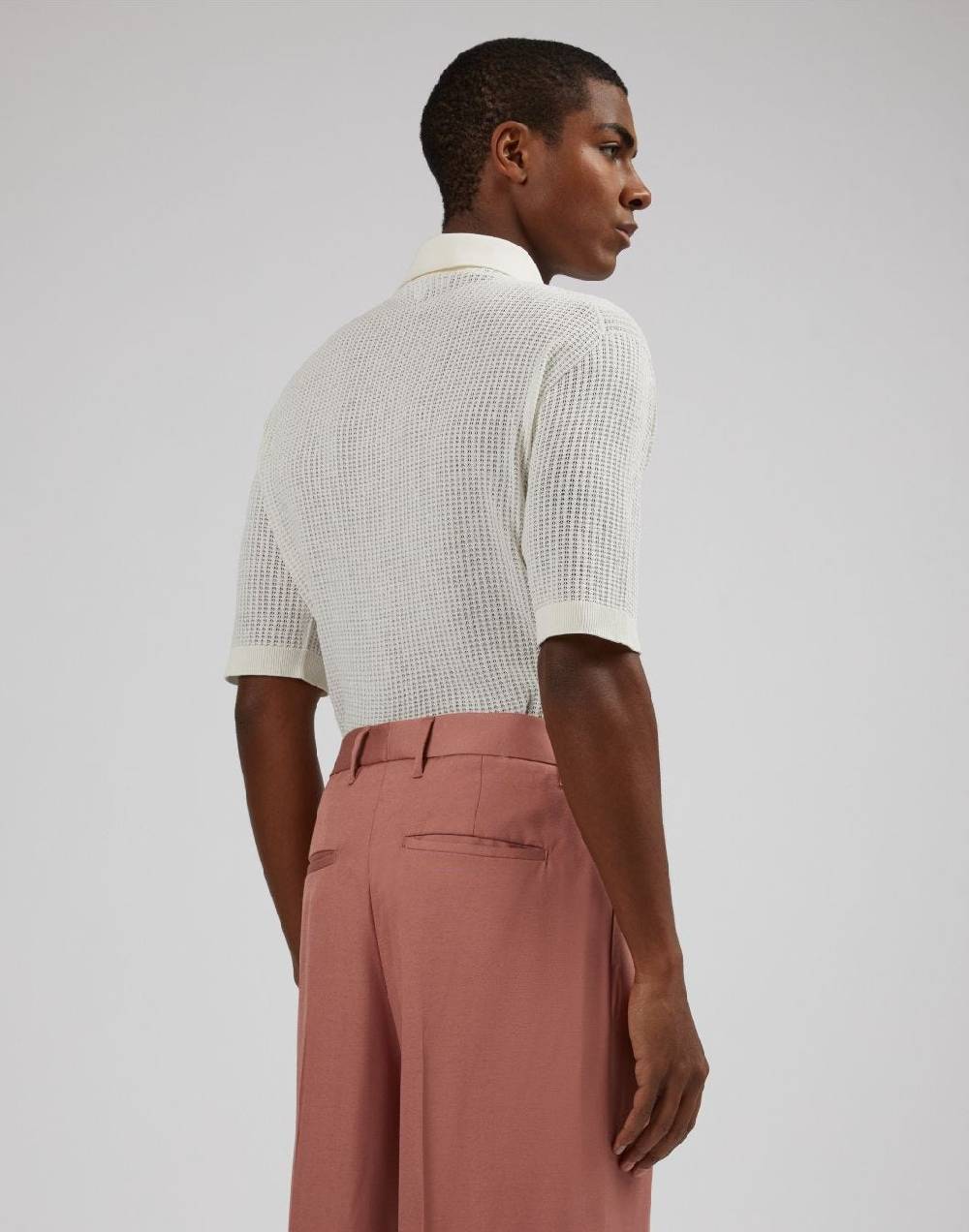 Lardini Polo Bianca Con Lavorazione A Punto Traforato