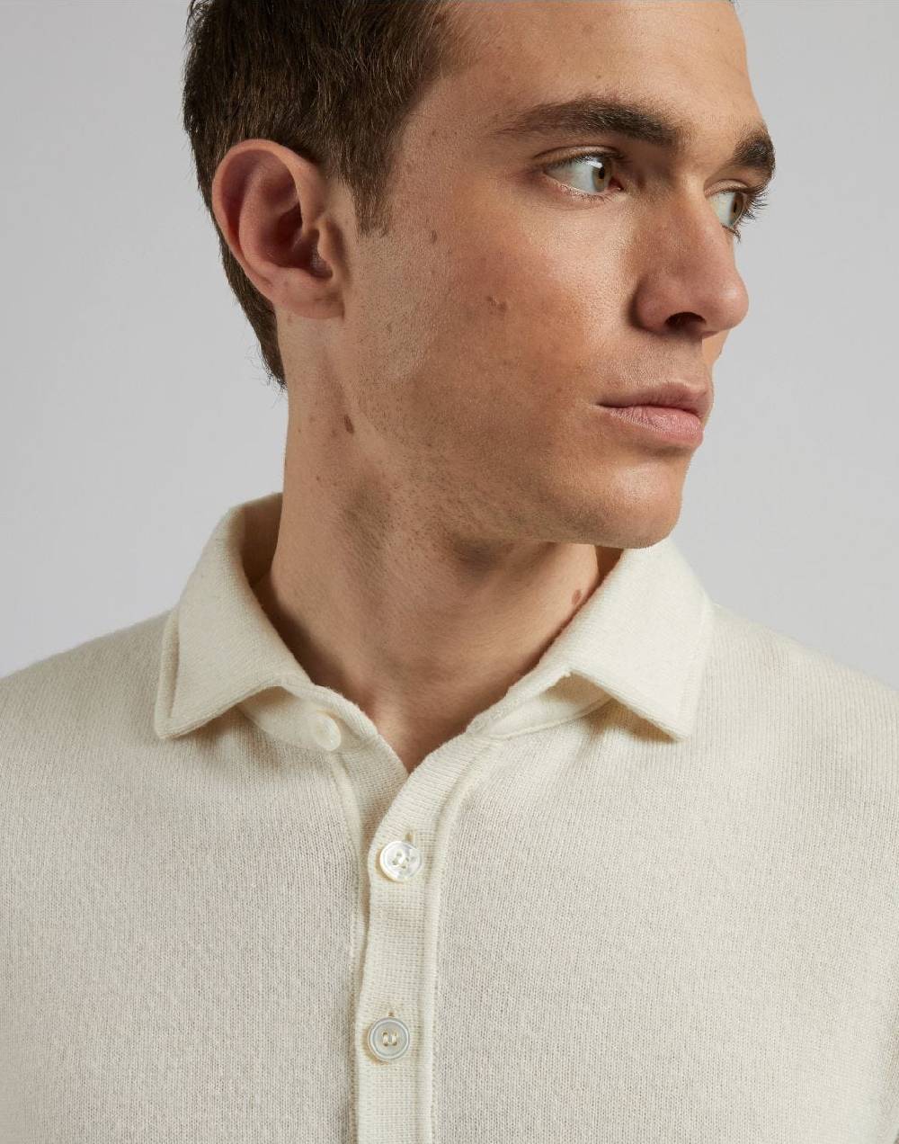 Lardini Polo Bianca In 100% Puro Cashmere Cariaggi Titolo 2/28