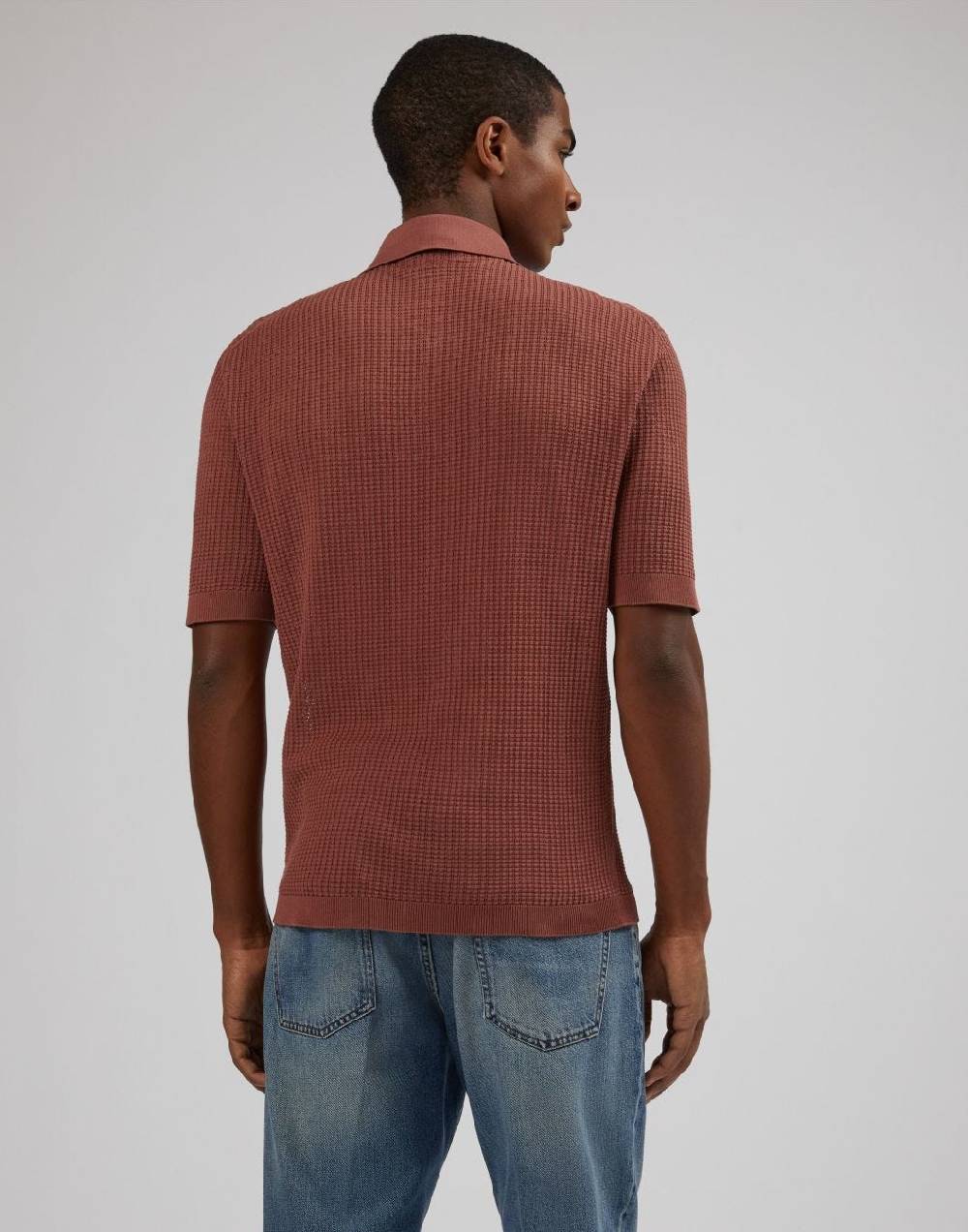 Lardini Polo Rossa Con Lavorazione A Punto Traforato