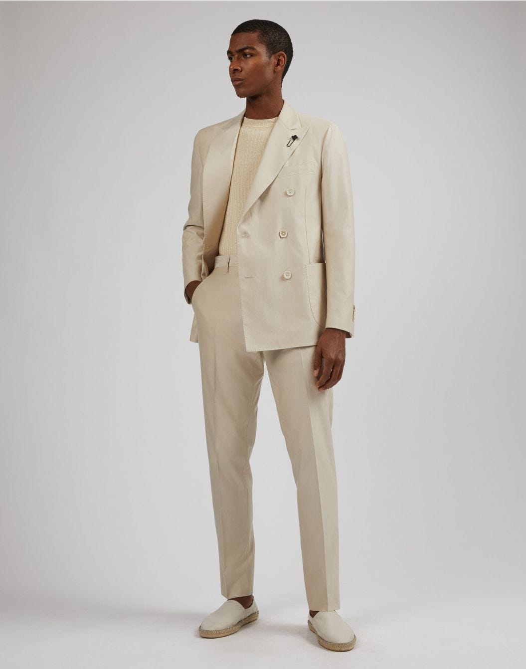 Lardini T-shirt Panna In Lino E Cotone Con Lavorazione A Coste