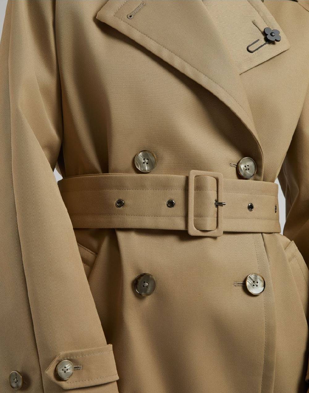 Lardini Trench Corto Doppiopetto Beige Water-repellent