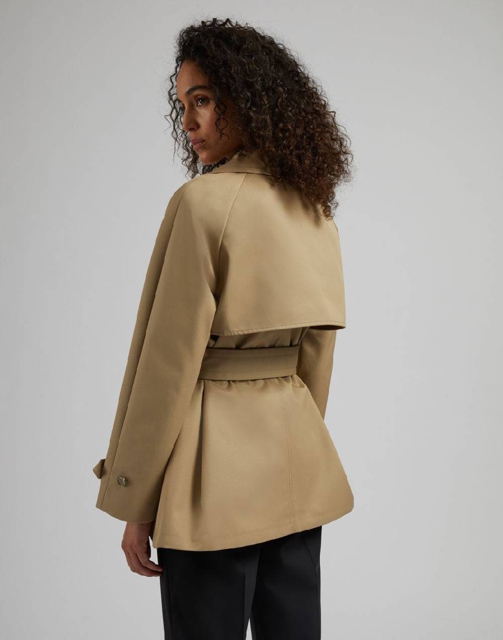 Lardini Trench Corto Doppiopetto Beige Water-repellent