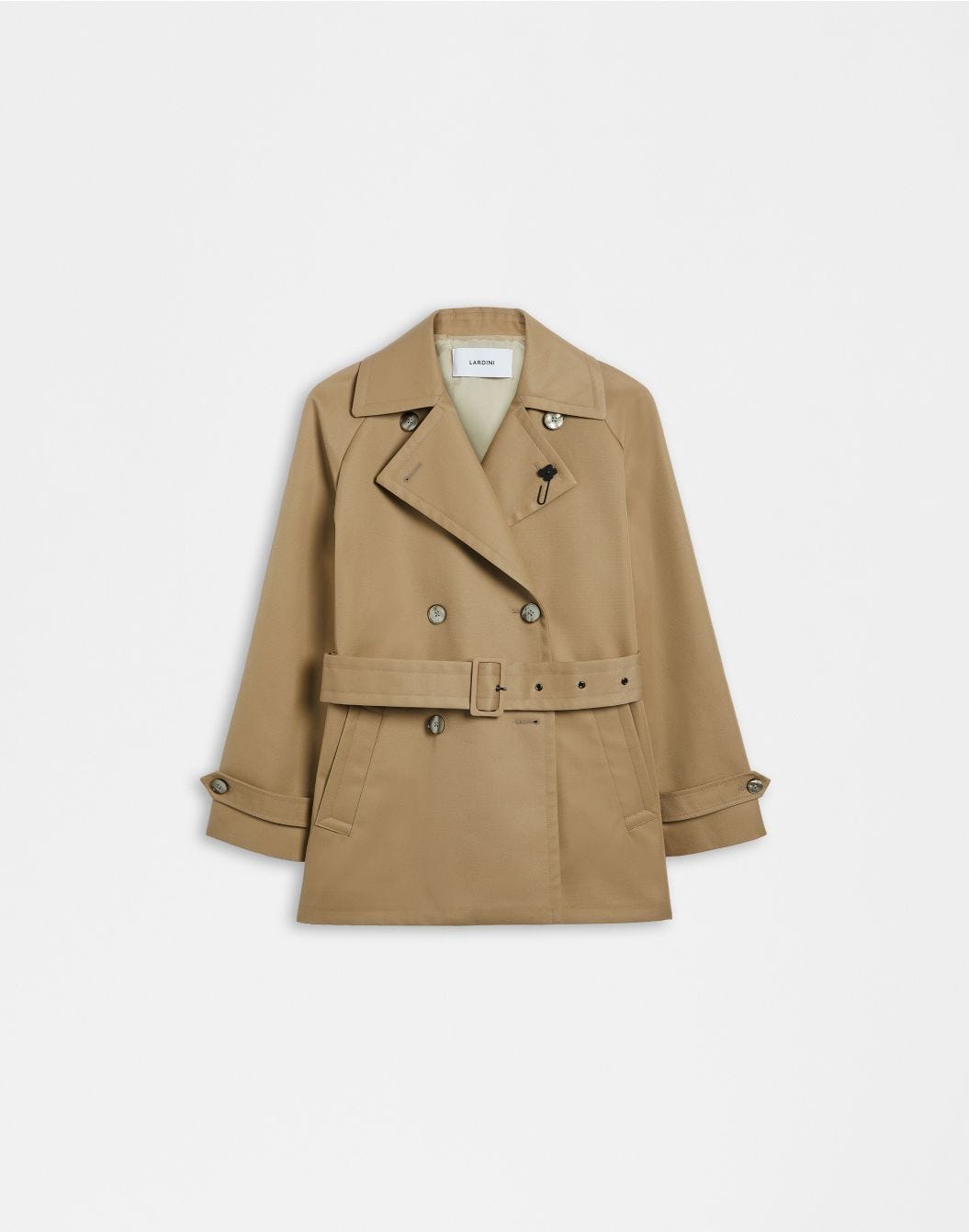 Lardini Trench corto doppiopetto beige water-repellent