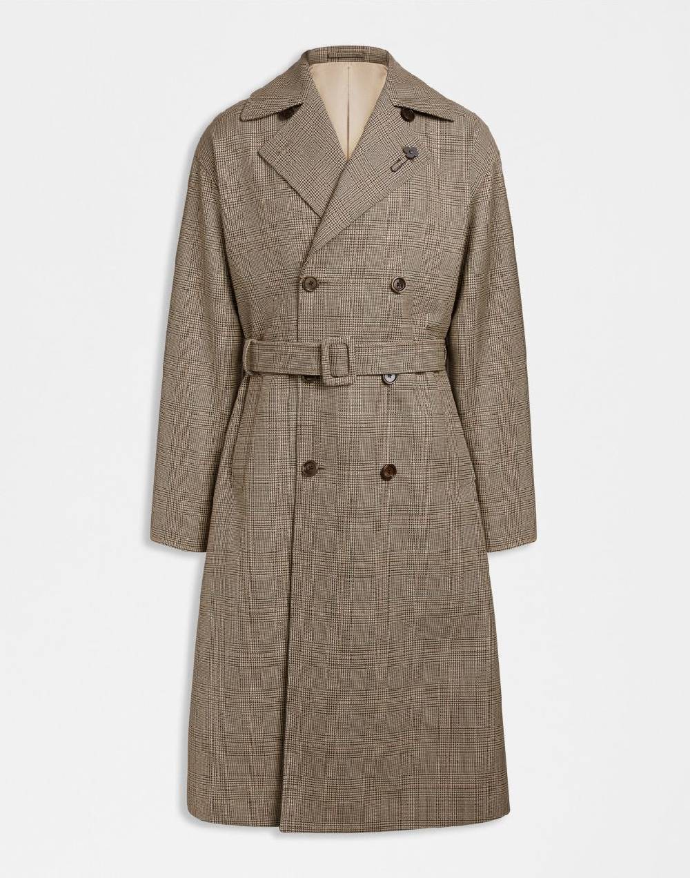 Lardini Trench doppiopetto attitude in lana con cintura in vita